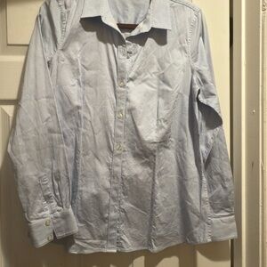 Blue Button Down Shirt with Traditional Collar